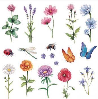 DECORPRINT Decal Paper Chintz - WILD FLOWERS 20x20cm