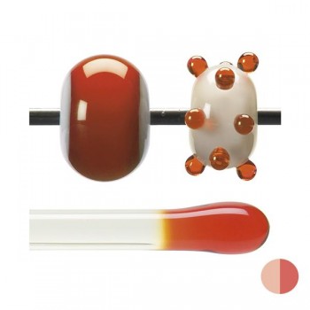 BULLSEYE Transparent Glass Rod Orange Transparent