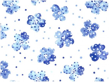 Chintz-Dots Flower (Blue)