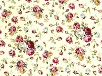 Chintz-Rose Basket (Cream)