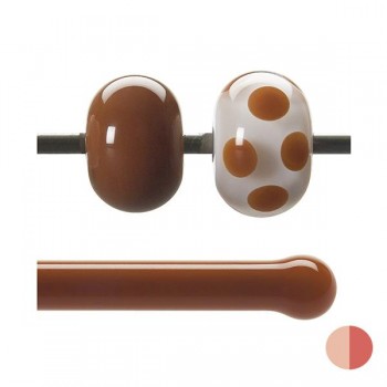 BULLSEYE Opalescent Glass Rod Cinnabar