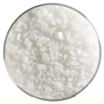 BULLSEYE Opalescent Glass Coarse Frit Translucent White (4oz)