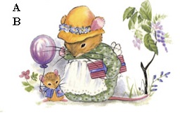 Separate Motives- Pink background Little Mouse 2(Large) 2pcs