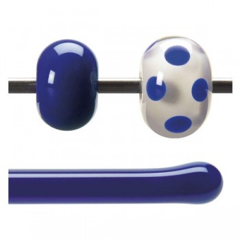 BULLSEYE Opalescent Glass Rod Deep Blue