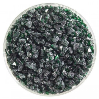 BULLSEYE Transparent Glass Coarse Frit Kelly Green Transparent (4oz)