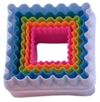 Wavy Square Shape Cookie Cutter Set
