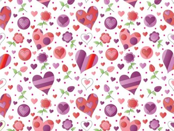 Chintz-Purple and Pink Heart Shape (Purple Pink)