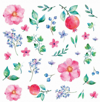 DECORPRINT Decal Paper Chintz - POMEGRANATE 20x20cm