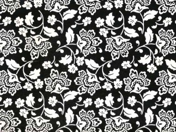 Chintz-White on Black Flower (White)