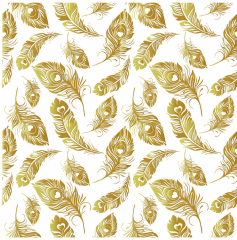 DECORPRINT Decal Paper Chintz - Peacock Dream (Gold) 20x20cm