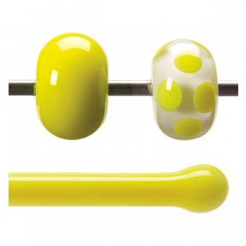 BULLSEYE Opalescent Glass Rod Canary Yellow