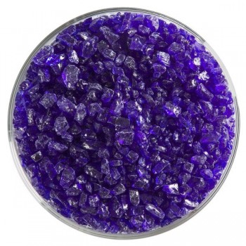 BULLSEYE Transparent Glass Coarse Frit Deep Blue Transparent (4oz)