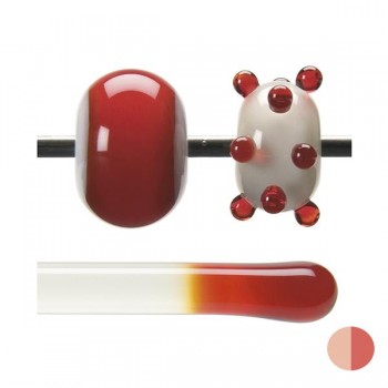 BULLSEYE Transparent Glass Rod Red Transparent