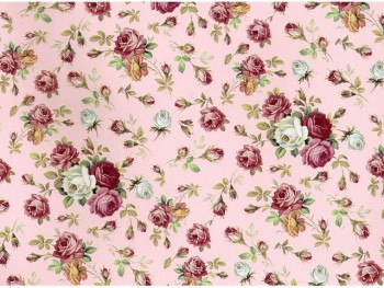 Chintz-Rose Basket (Pink)