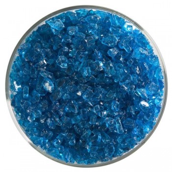 BULLSEYE Transparent Glass Coarse Frit Turquoise Transparent (4oz)