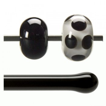 BULLSEYE Opalescent Glass Rod Black