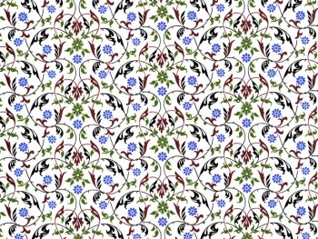 Chintz-Blue daisy (Colour)