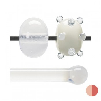 BULLSEYE Opalescent Glass Rod Translucent White