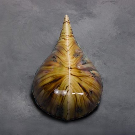 SW-146 Aurora Green over SW-155 Winter Wood fired to cone 10