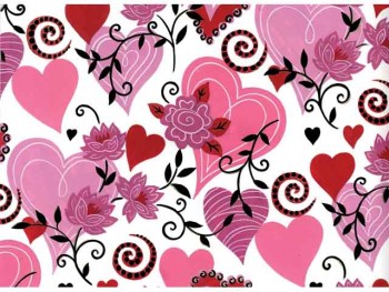 Chintz-Pink Heart shape and Lotus (Pink)