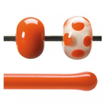 BULLSEYE Opalescent Glass Rod Orange
