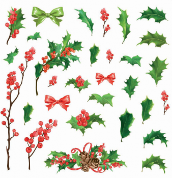 DECORPRINT Decal Paper Chintz - RED BERRIES 20x20cm