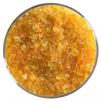 BULLSEYE Transparent Glass Coarse Frit Orange Transparent (4oz)