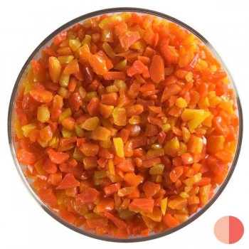 BULLSEYE Opalescent Glass Coarse Frit Orange (4oz)